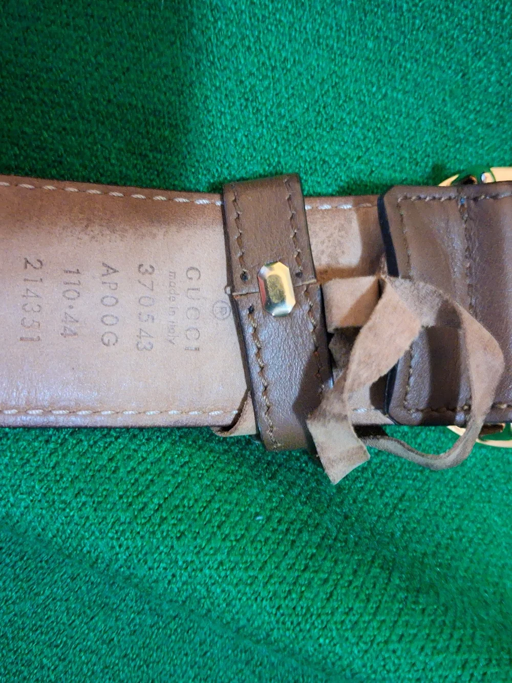 Gucci Brown Leather Belt with Gold Hardware
